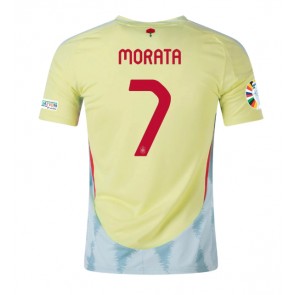 Billiga Spanien Alvaro Morata #7 Bortatröja EM 2024 Kortärmad